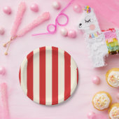 Tofu Cream Postbox Rote Streifen Pappteller (Party)