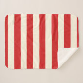 Tofu Cream Postbox Rote Streifen Sherpadecke (Vorderseite (Horizontal))