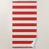 Tofu Cream Postbox Rote Streifen Strandtuch (Vorderseite)