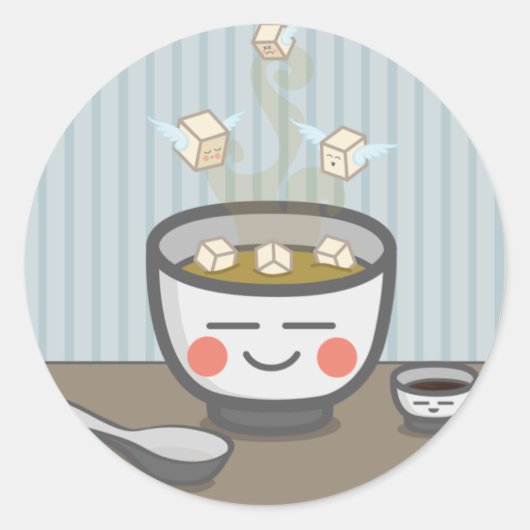 Tofu-Engel-Aufkleber Runder Aufkleber (Vorderseite)