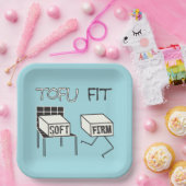 Tofu Fit Funny Running Tofu Soy Thema Pappteller (Party)