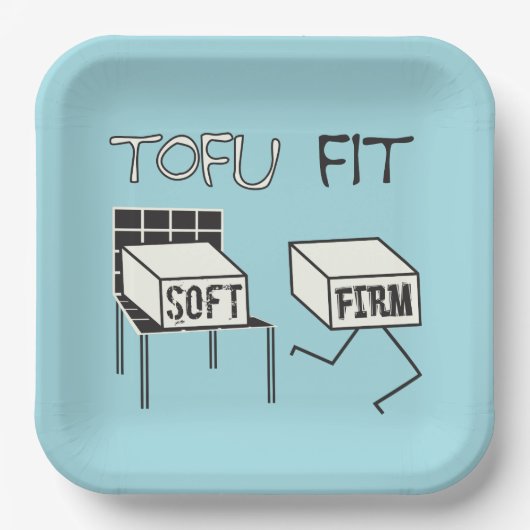 Tofu Fit Funny Running Tofu Soy Thema Pappteller (Vorderseite)