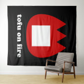 📛 Tofu in Flammen Wandteppich (Beispiel (Horizontal))