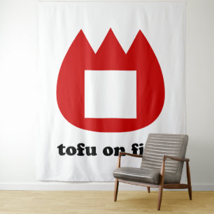 📛 Tofu in Flammen Wandteppich