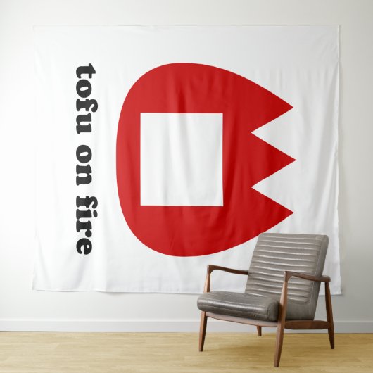 📛 tofu on fire wandteppich (Beispiel (Horizontal))
