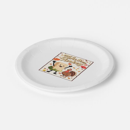 Tofu Over Turkey Classic T-Shirt Pappteller (Schrägansicht)