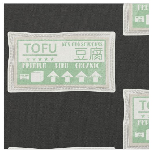 Tofu Pop Art Lebensmittelverpackung Stoff (Nahaufnahme)