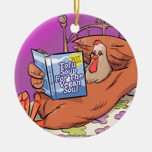 Tofu Vegan Soul Funny Keramik Ornament (Vorne)