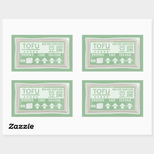 Tofu Vegan Vegetarisches Essen Rechteckiger Aufkleber (Blatt)