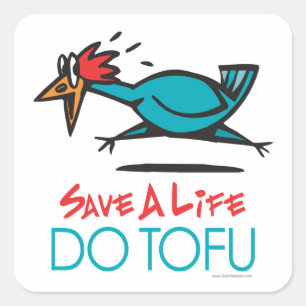 Tofu Vegane Vegetarier Quadratischer Aufkleber