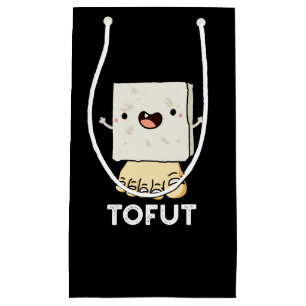 Tofut Funny Tofu Pun Dark BG Kleine Geschenktüte