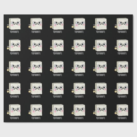 Tofuuut Funny Farting Tofu Pun Dark BG Geschenkpapier (Flach)