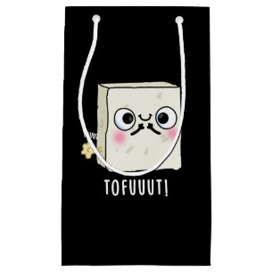 Tofuuut Funny Farting Tofu Pun Dark BG Kleine Geschenktüte