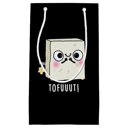 Tofuuut Funny Farting Tofu Pun Dark BG Kleine Geschenktüte (Vorderseite)