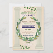 Toga Party Birthday Ivy Scroll Altes römisches Einladung (Vorderseite)