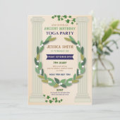 Toga Party Birthday Ivy Scroll Altes römisches Einladung (Stehend Vorderseite)
