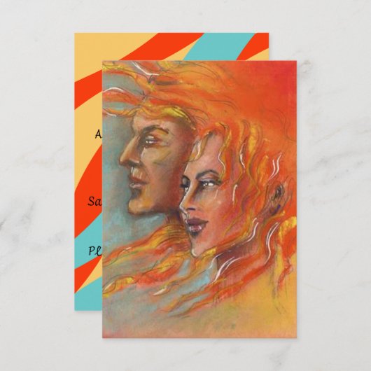 Toga-Party Einladung Firey griechische Gott-Göttin (Vorne/Hinten)