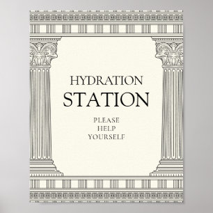 Toga-Party-Hydrationsstation für Wasser-Ecke Poster