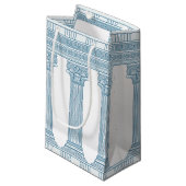 Toga-Party mit griechischem Mäander-Muster und Spa Kleine Geschenktüte (Vorderseite Schrägansicht)