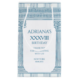 Toga-Party mit griechischem Mäander-Muster und Spa Kleine Geschenktüte