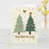 Together Fir Ever Cute Christmas Card Karte (Gelbe Blume)
