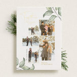 Together for Christmas 5 Foto von Collage Gold Folien Feiertagskarte<br><div class="desc">Elegantes und minimales Silvester Fotokartendesign mit stylischer Typografie,  die "zusammen ist ein großartiger Ort zu sein" über einem personalisierten Foto und Gruß alle umgeben von handgezeichneten Aquarellbäumen.</div>