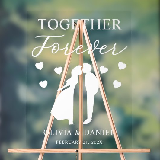 Together Forever Custom Wedding Acrylschild (Neutral)