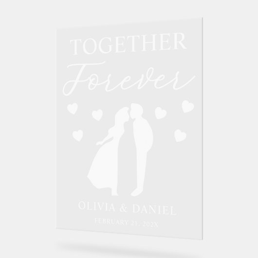 Together Forever Custom Wedding Acrylschild (Winkel)