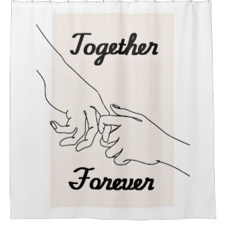 Together Forever Minimalist Line Art Shower Curtai Duschvorhang