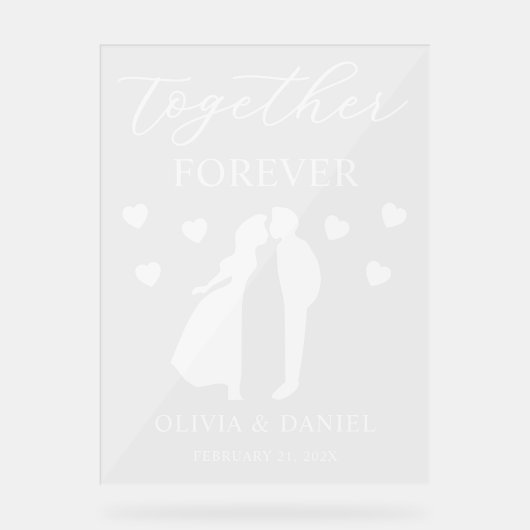 Together Forever Personalized Wedding Acrylschild (Vorderseite)