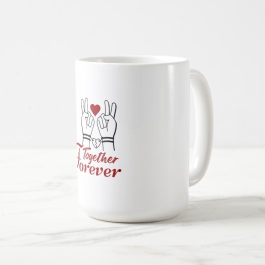 “Together Forever – Romantic Valentine’s Day Coupl Kaffeetasse (VorderseiteRechts)