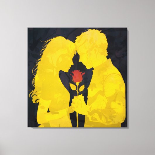 Together in Love- Romantic Love Illustration Leinwanddruck (Vorderseite)