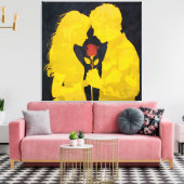 Together in Love- Romantic Love Illustration Leinwanddruck (Insitu (Wohnzimmer))