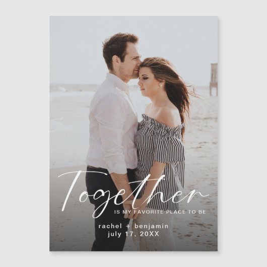 Together is my Favorite Place Photo Engagement  Magnetkarte (Vorderseite)