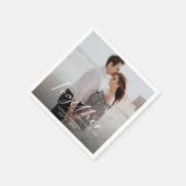 Together is my Favorite Place Photo Engagement  Serviette (Ecke)