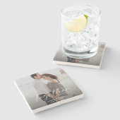 Together is my Favorite Place Photo Engagement  Steinuntersetzer (Seitenansicht)