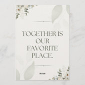 Together Is Our Favorite Place Wedding Invitation Einladung (Rückseite)