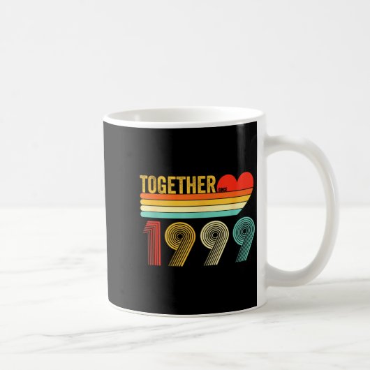 Together Since 1999 Shirt Retro Couple Anniversary Kaffeetasse (Rechts)