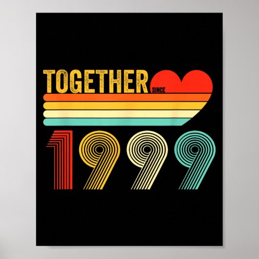 Together Since 1999 Shirt Retro Couple Anniversary Poster (Vorne)