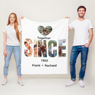 Together Since – Custom Year & Couple Names Photo Fleecedecke