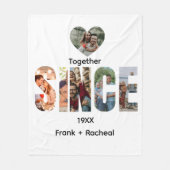 Together Since – Custom Year & Couple Names Photo Fleecedecke (Vorderseite)