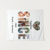 Together Since – Custom Year & Couple Names Photo Wandteppich (Vorderseite (Horizontal))