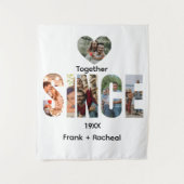Together Since – Custom Year & Couple Names Photo Wandteppich (Vorderseite)