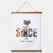 Together Since – Custom Year & Couple Names Photo Wandteppich Mit Holzrahmen (Vorderseite)