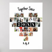 Together Since Year 22 Heart Photo Collage Couple Poster (Vorne)