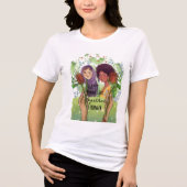 Together Stronger Womens Day Portrait with Roses Tri-Blend Shirt (Vorderseite)