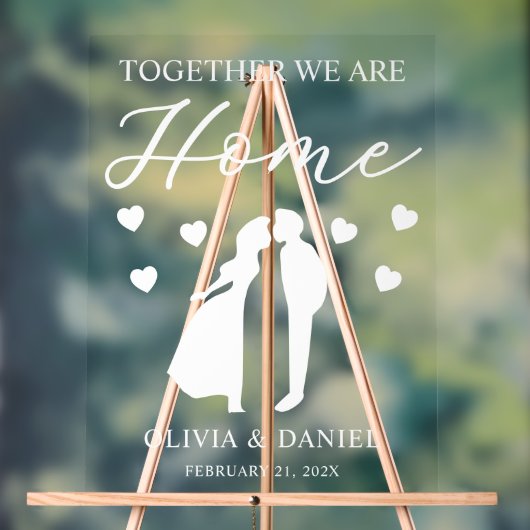 Together We Are Home Custom Wedding Acrylschild (Neutral)