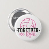 Together We Fight Breast Cancer Pink Ribbon Button (Vorne & Hinten)