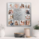 Together We Have It All Quote Family Photo Silver Quadratische Wanduhr<br><div class="desc">Easily create your own personalized silver metallic style wall clock with your custom photos. The design also features a beautiful handwritten script quote: "Together we have it all". For best results,  crop the images to square - with the focus point in the center - before uploading.</div>