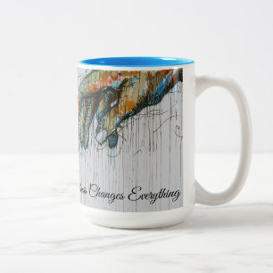 Together We Rise Kaffeetasse – Abstrakte helfende